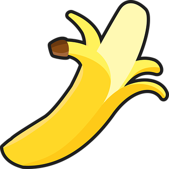 Peeling Banana Vector Illustration PNG Image