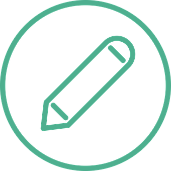 Pencil Icon Green Outline PNG Image