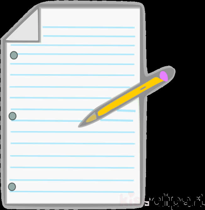 Pencilon Lined Paper Graphic PNG Image