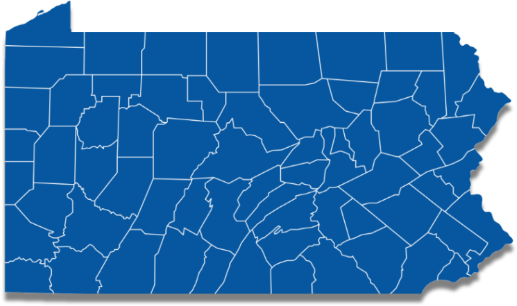 Pennsylvania Counties Map PNG Image