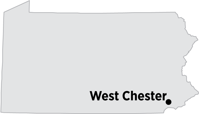 Pennsylvania Map West Chester Location PNG Image