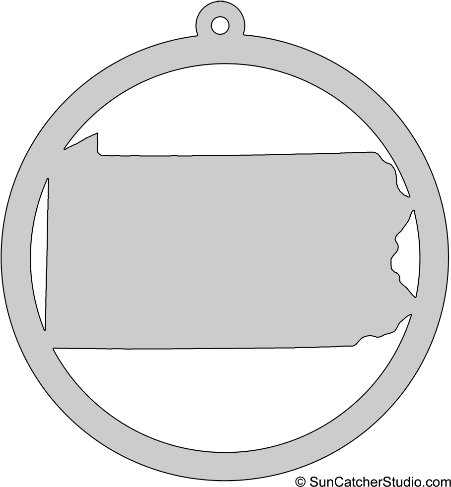 Pennsylvania State Outline Ornament PNG Image