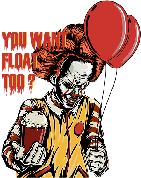 Pennywise Clownwith Balloonand Drink PNG Image