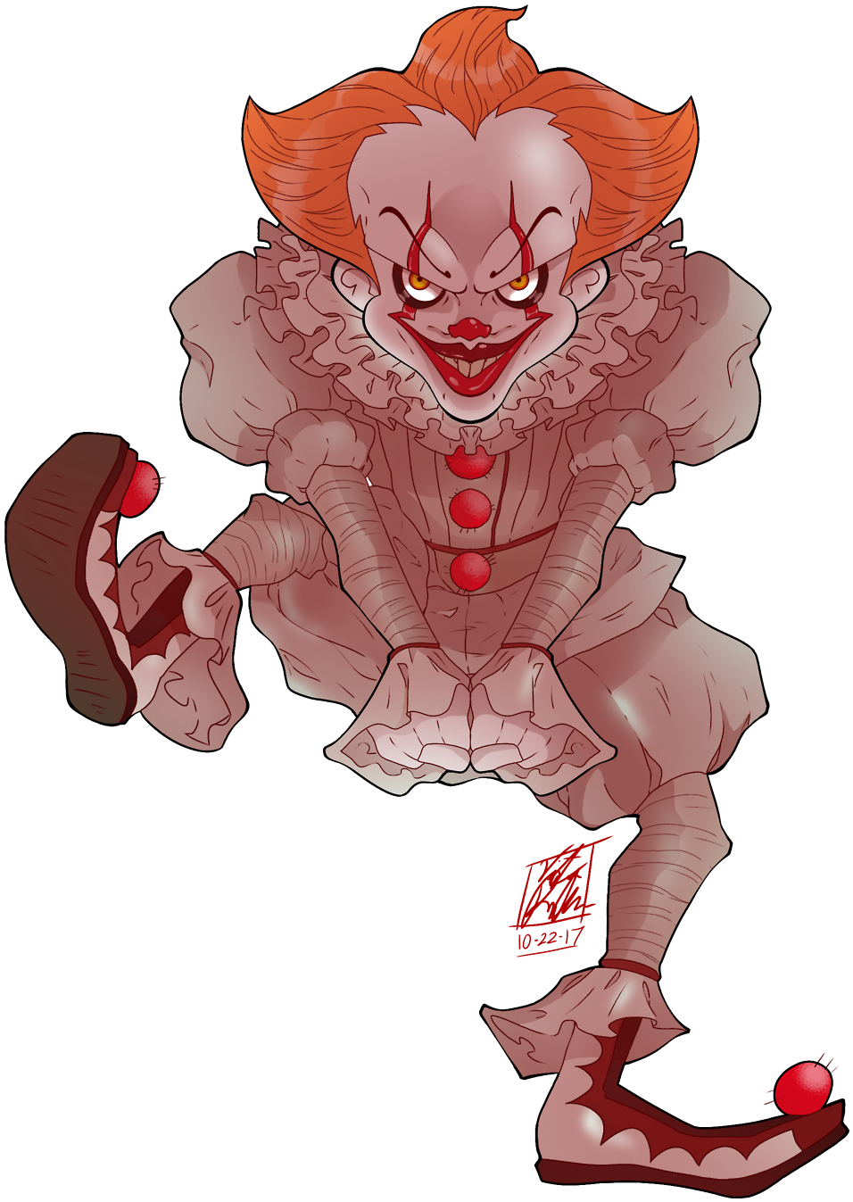 Pennywisethe Dancing Clown Illustration PNG Image