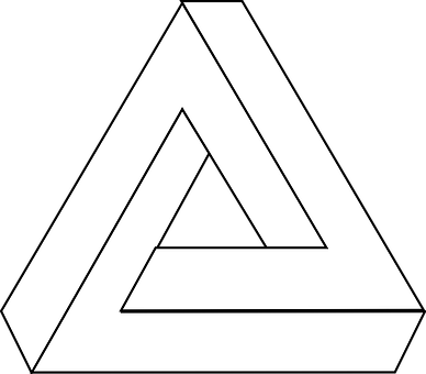 Penrose Triangle Illusion PNG Image