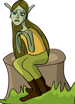 Pensive_ Goblin_ Cartoon_ Character PNG Image