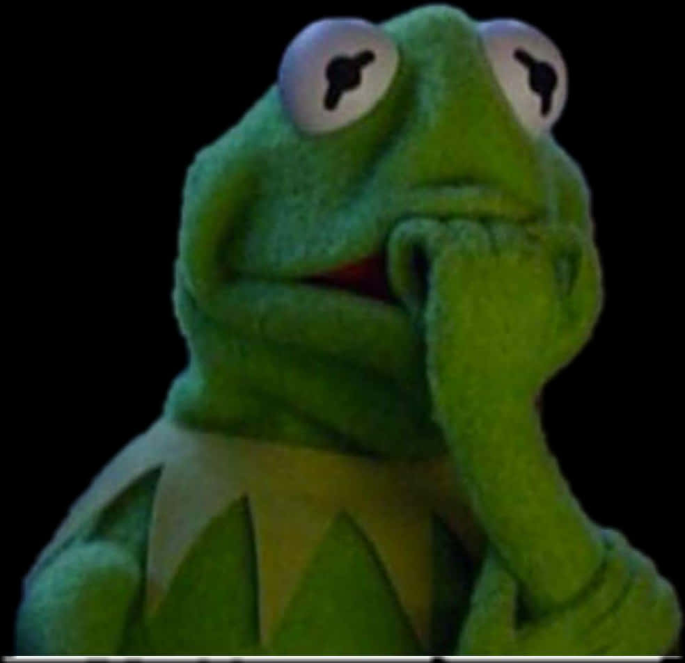 Pensive Kermit Meme.jpg PNG Image