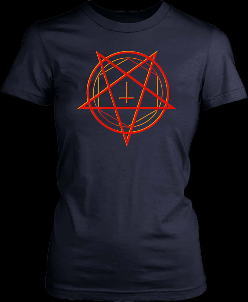 Pentagram Redon Black Tshirt Design PNG Image