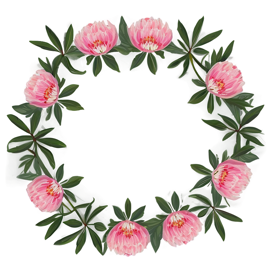 Peony Flower Circle Png 15 PNG Image