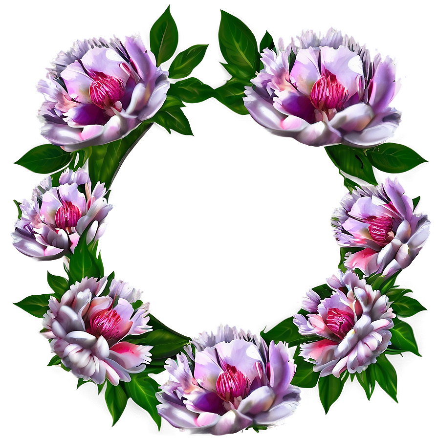 Peony Flower Frame Png 32 PNG Image