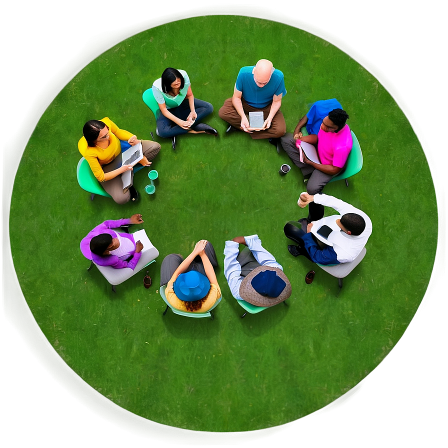 People Sitting In Circle On Grass Png 05252024 PNG Image