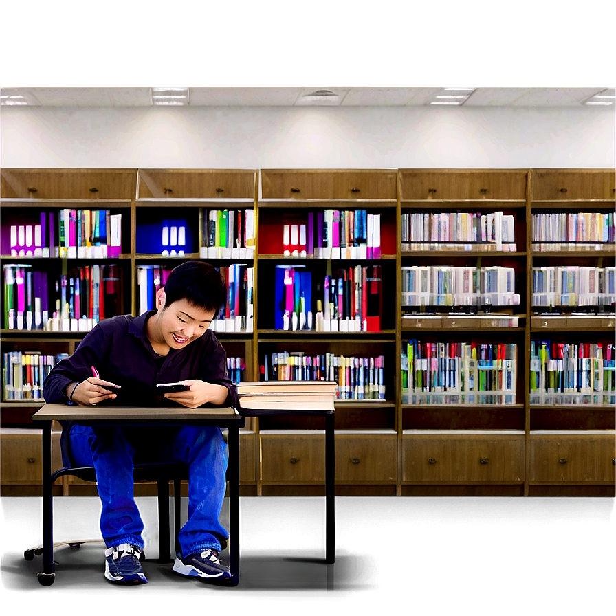 People Sitting In Library Png Xjk34 PNG Image