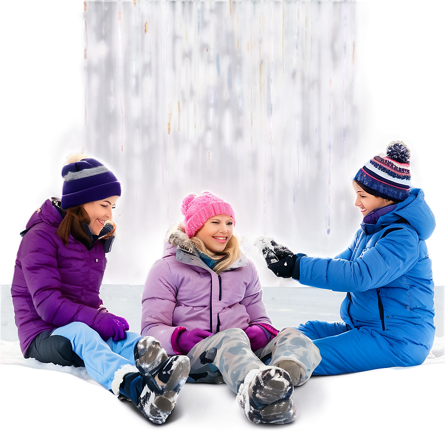 People Sitting In Snow Png Gup PNG Image