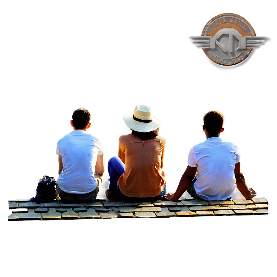 People Sitting On Roof Watching Sunset Png 36 PNG Image