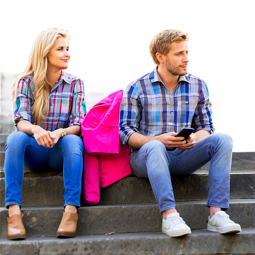 People Sitting On Stairs Png Uxn33 PNG Image