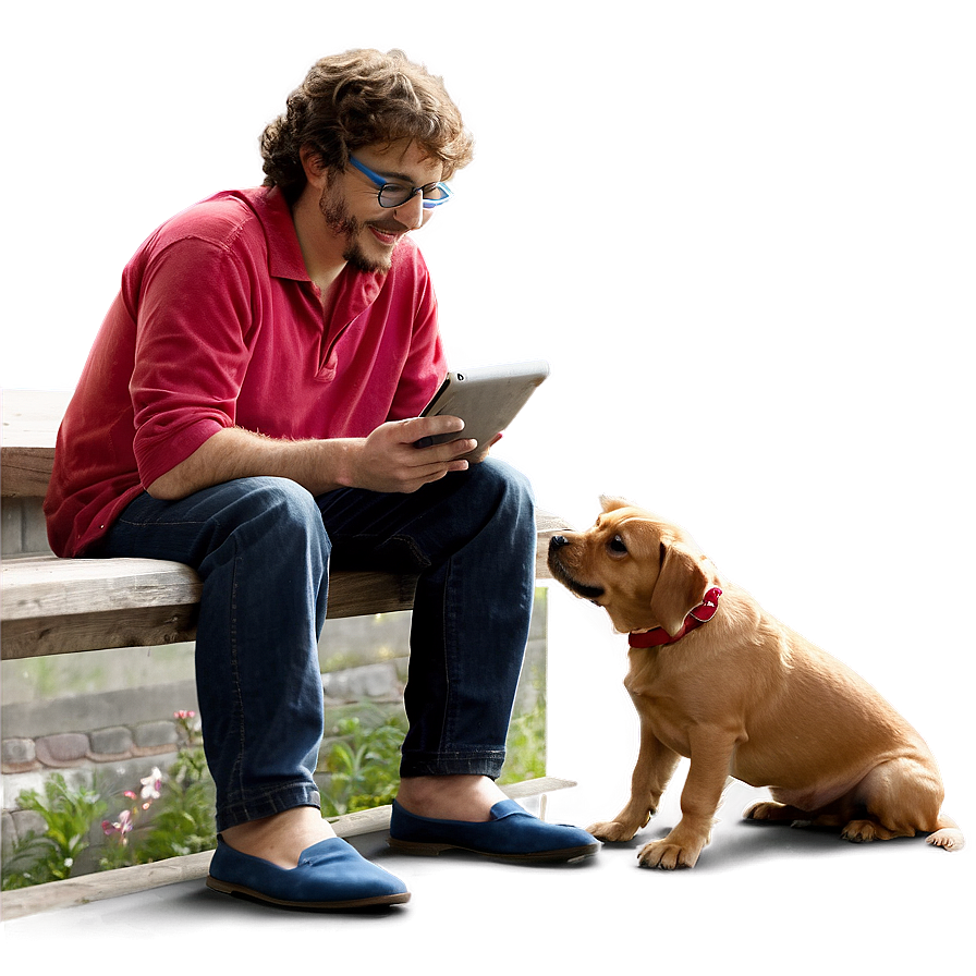 People Sitting With Pets Png 14 PNG Image