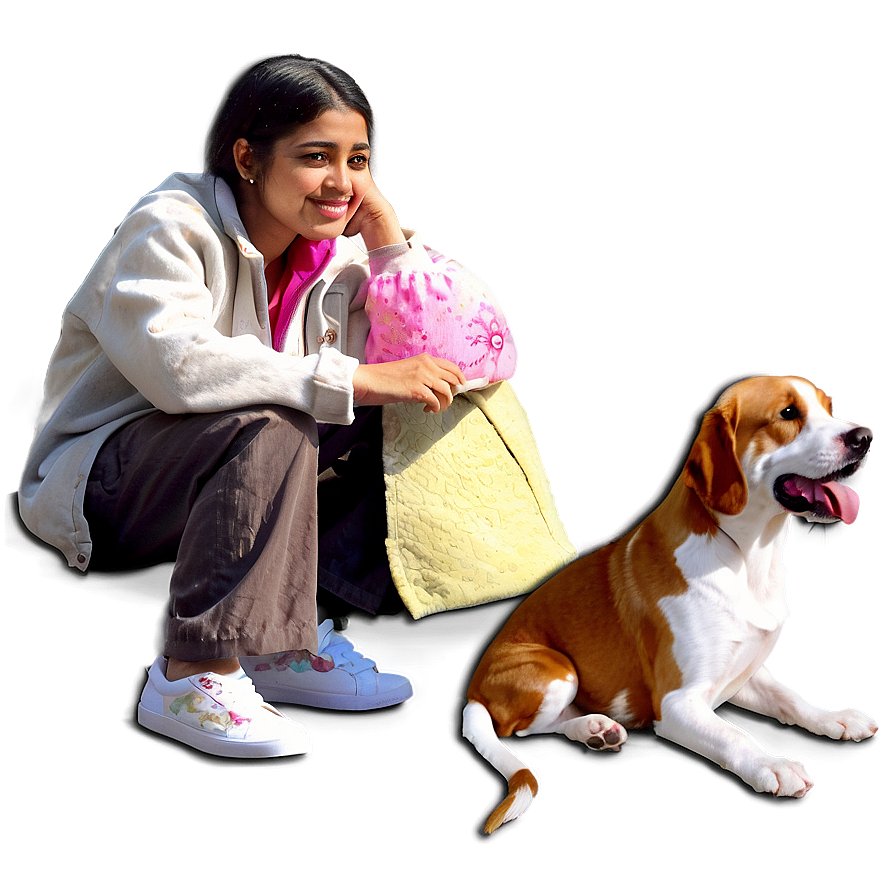 People Sitting With Pets Png 43 PNG Image