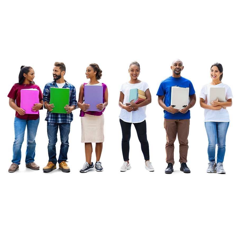 People Standing With Books Png 34 PNG Image