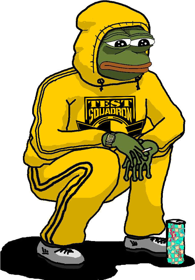 Pepein Yellow Hoodie Squatting PNG Image