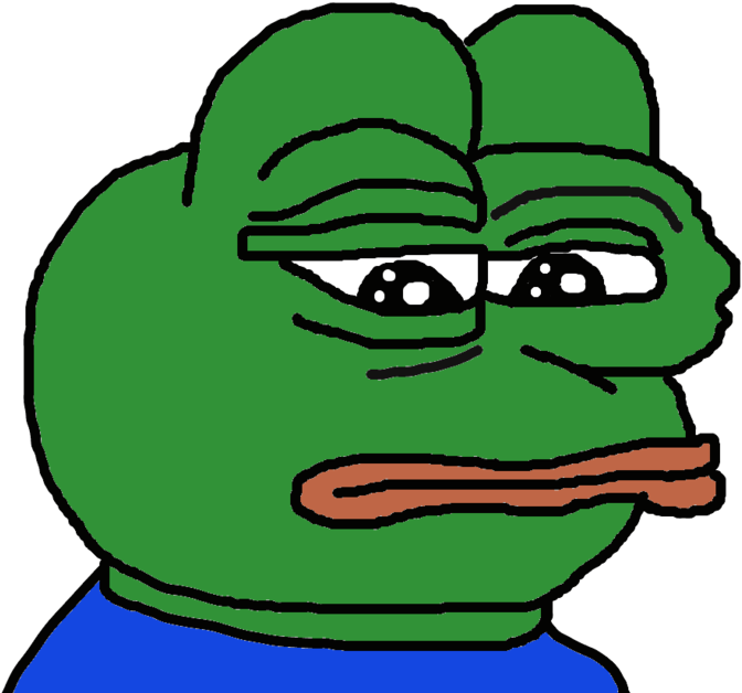 Pepethe Frog Sad Expression PNG Image