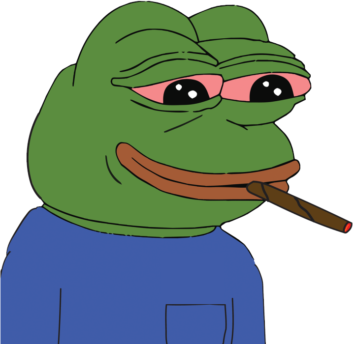 Pepethe Frog Smoking Cigar PNG Image