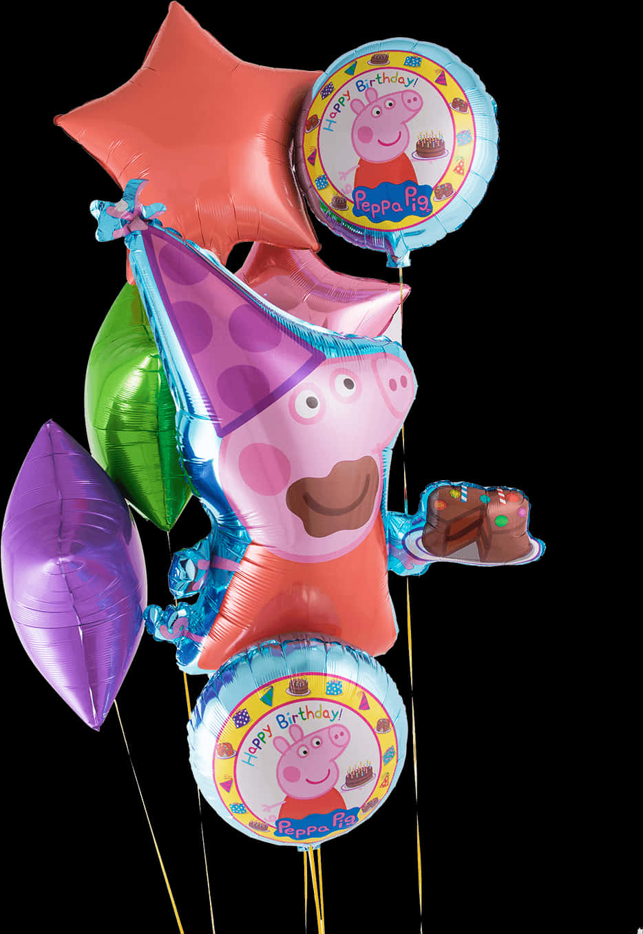 Peppa Pig Birthday Balloons PNG Image