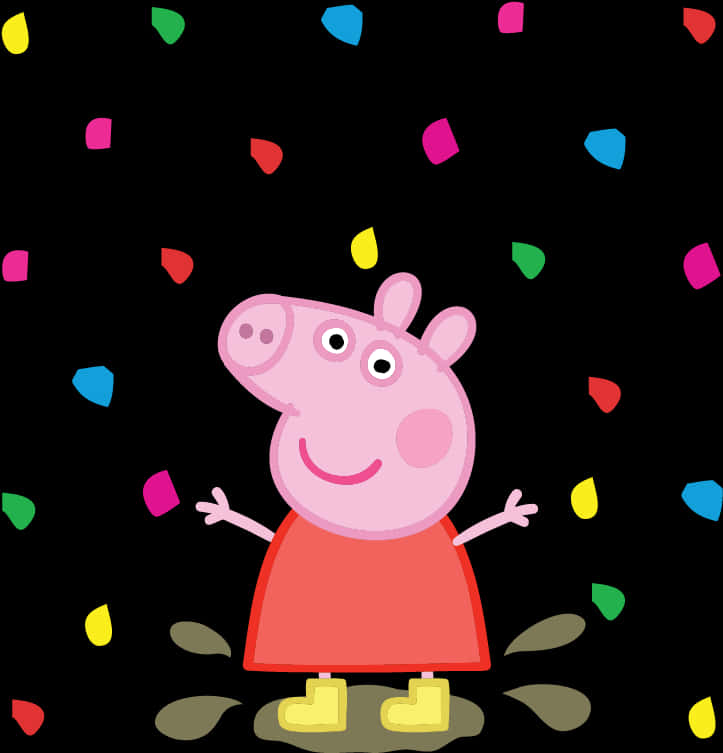 Peppa Pig Celebration Confetti PNG Image