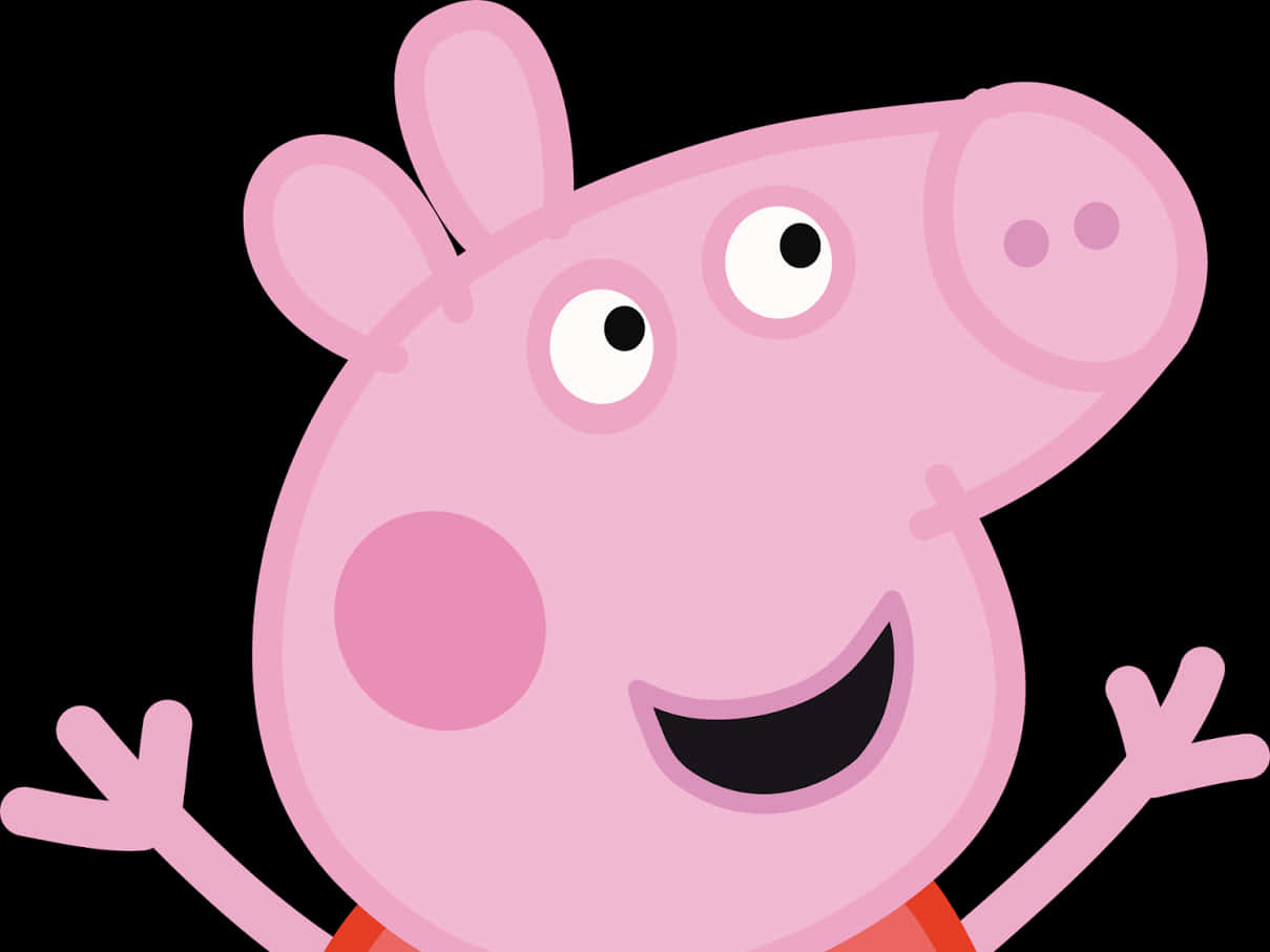 Peppa Pig Cheerful Character PNG Image