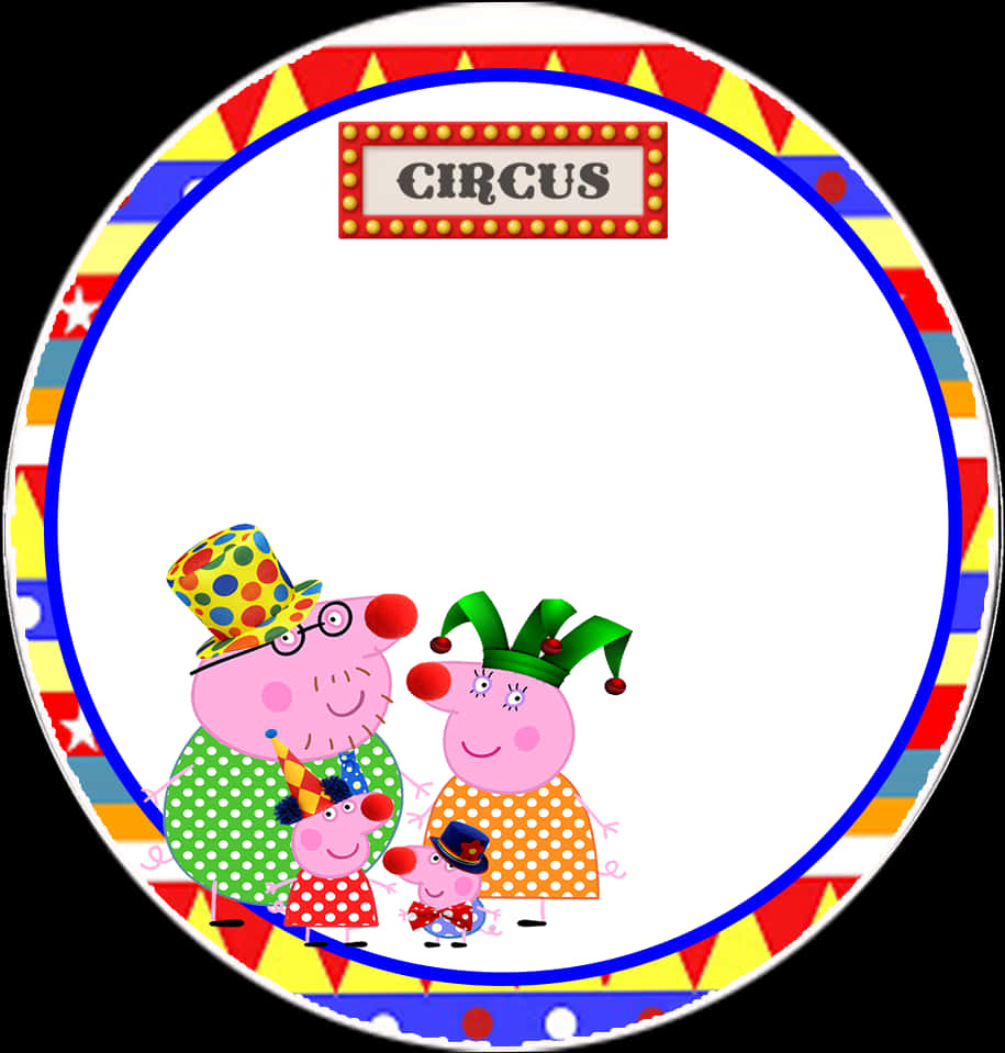 Peppa Pig Circus Family Frame PNG Image