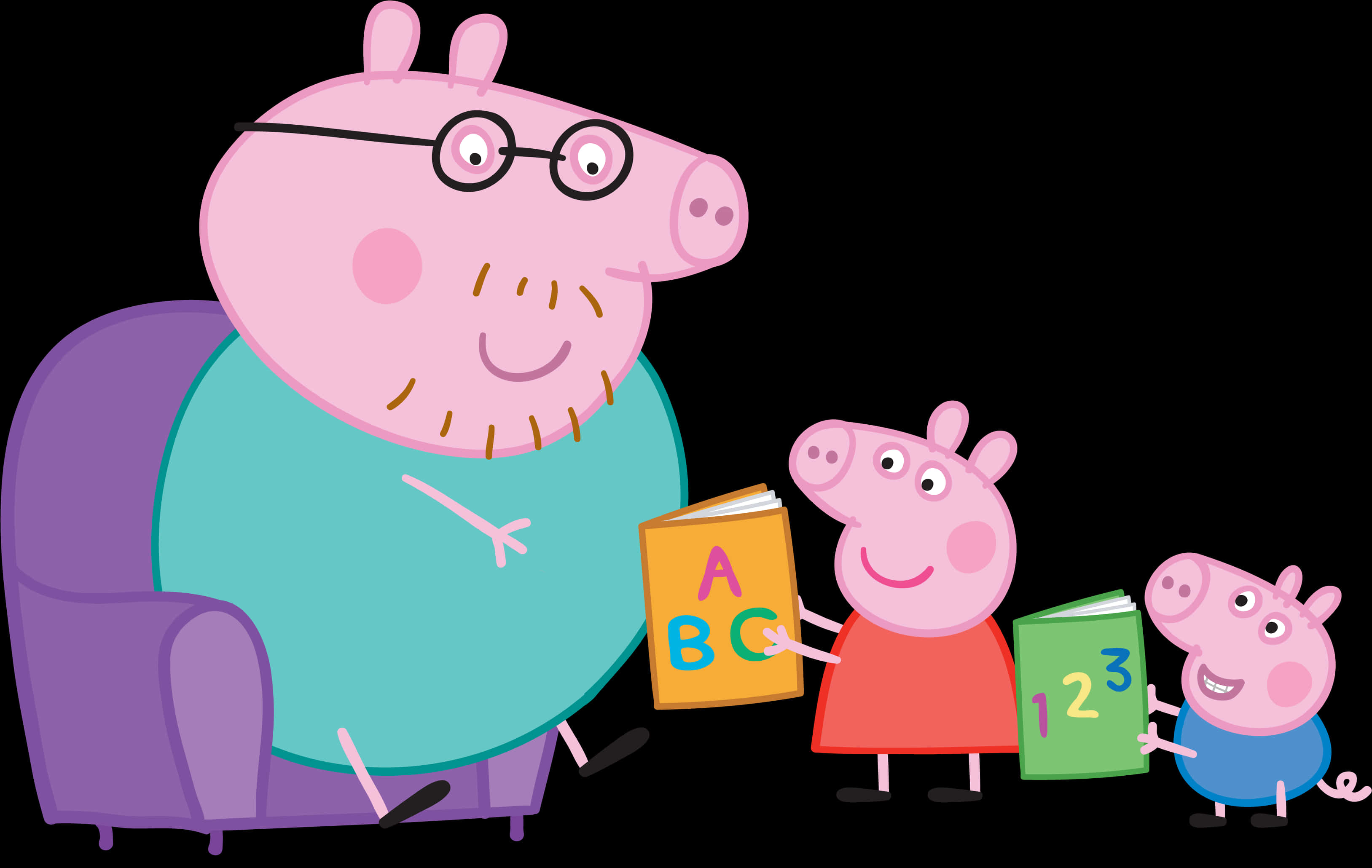 Peppa Pig Family Learning Time PNG Image