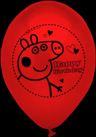 Peppa Pig Happy Birthday Balloon PNG Image