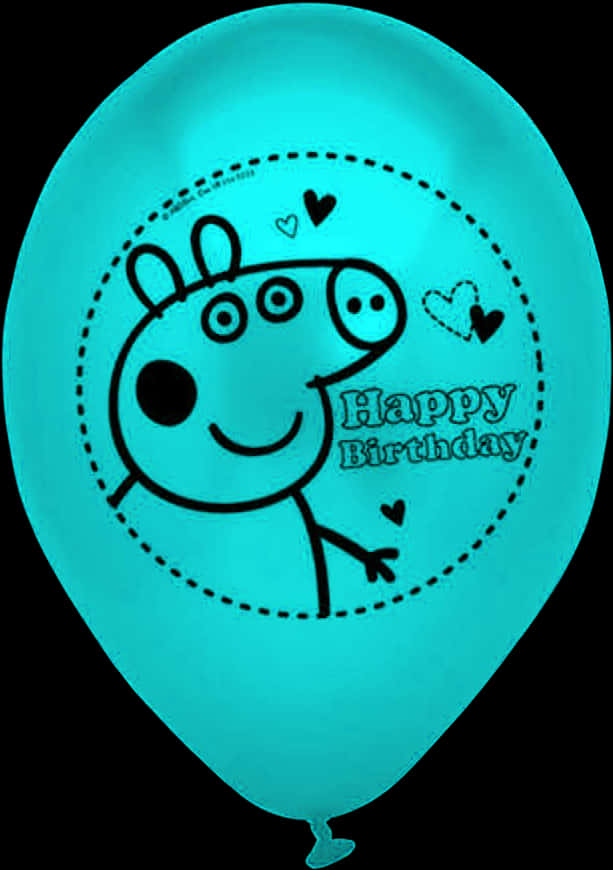 Peppa Pig Happy Birthday Balloon PNG Image