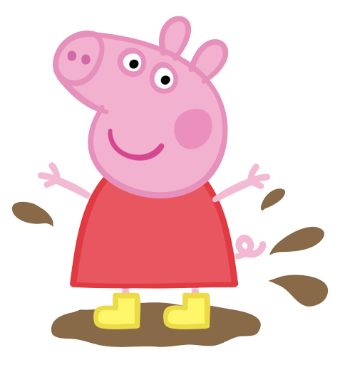 Peppa Pig Jumpingin Muddy Puddles PNG Image