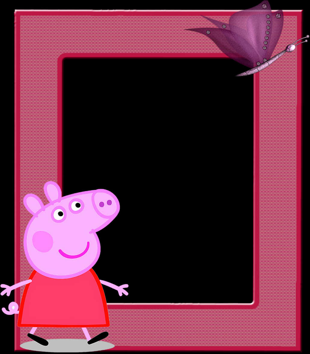 Peppa Pig Photo Frame PNG Image