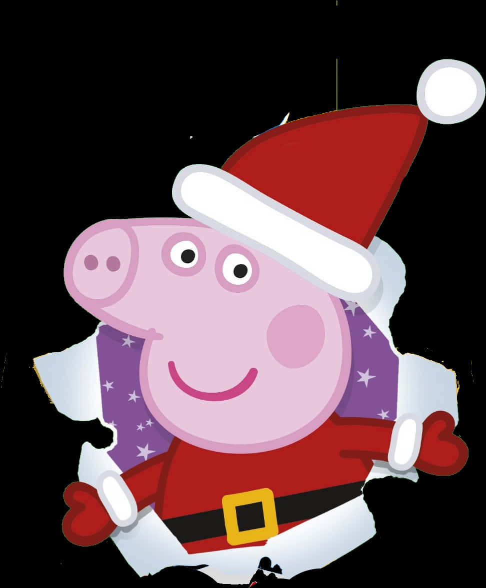 Peppa Pig Santa Costume PNG Image