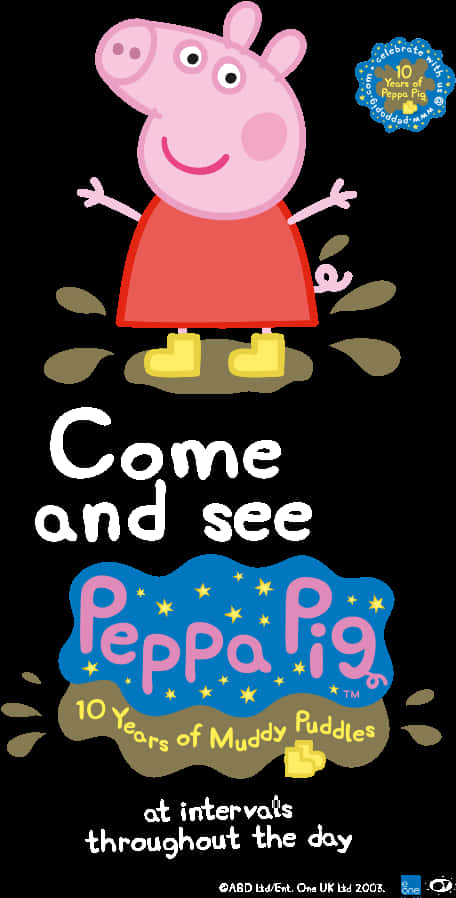 Peppa Pig10 Years Anniversary Poster PNG Image