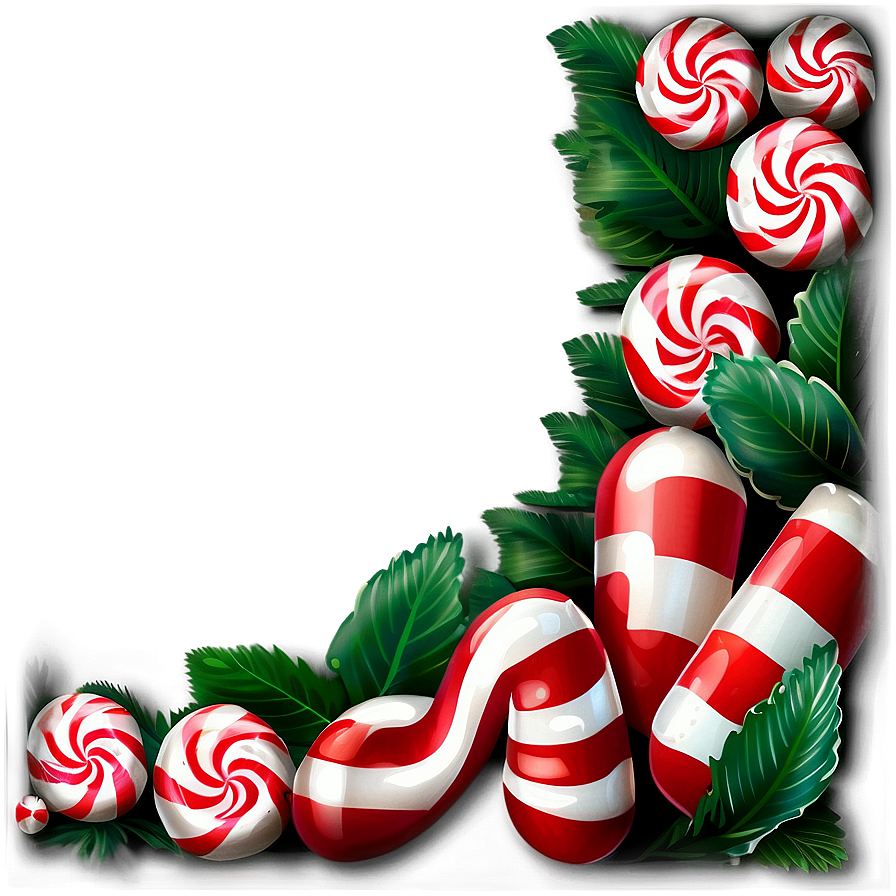 Peppermint Holiday Border Png Tga PNG Image