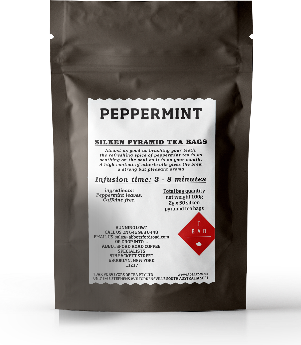 Peppermint Tea Bags Packaging PNG Image