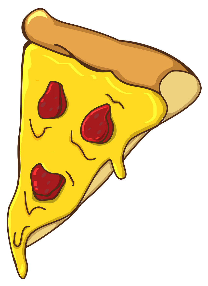 Pepperoni Pizza Slice Cartoon PNG Image