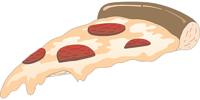 Pepperoni Pizza Slice Cartoon PNG Image