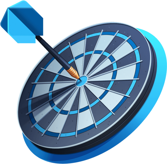 Perfect Bullseye Dart Target PNG Image