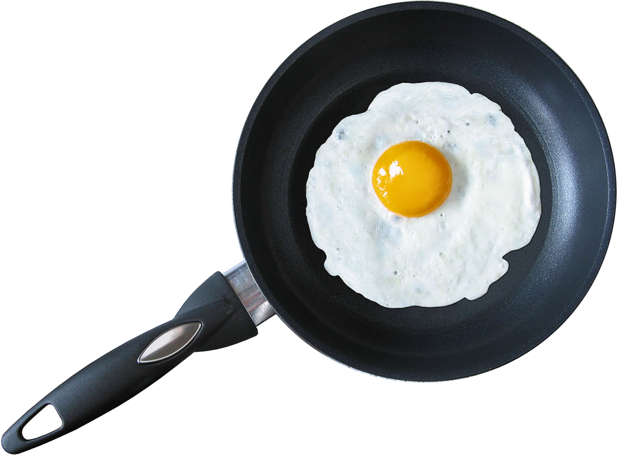 Perfectly Fried Eggin Pan PNG Image