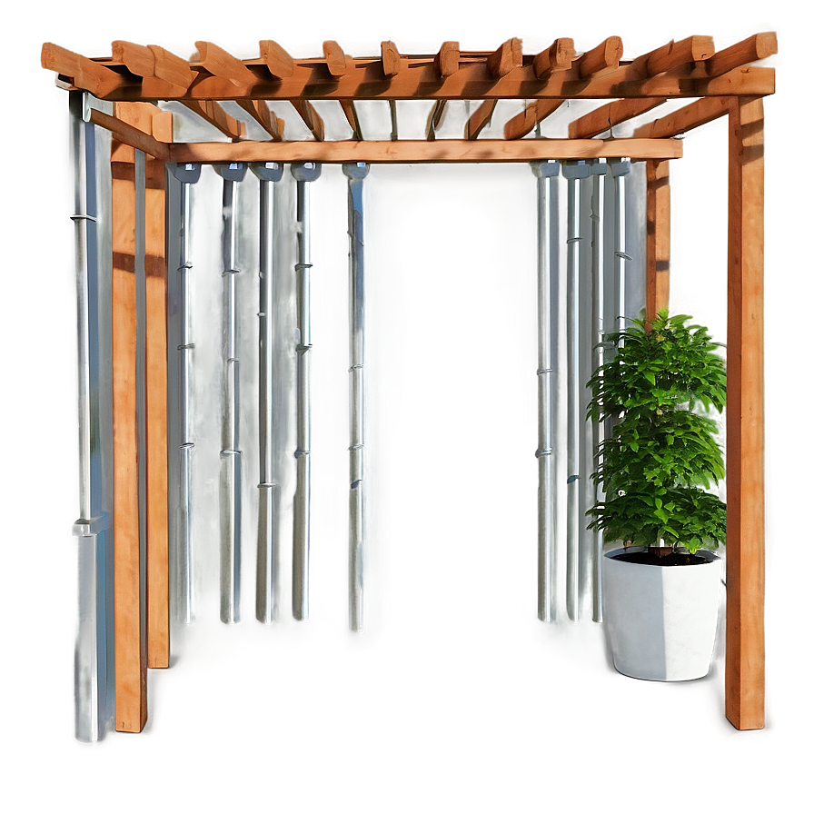 Pergola With Hanging Plants Png Qip92 PNG Image