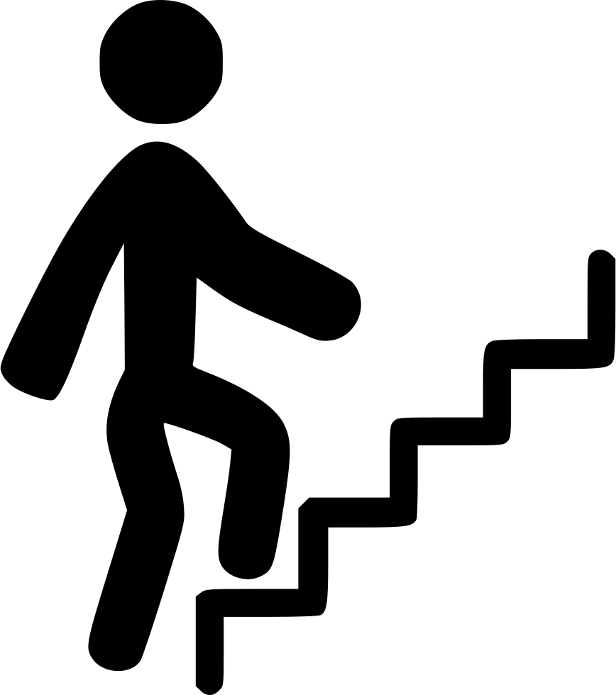 Person Climbing Stairs Icon PNG Image