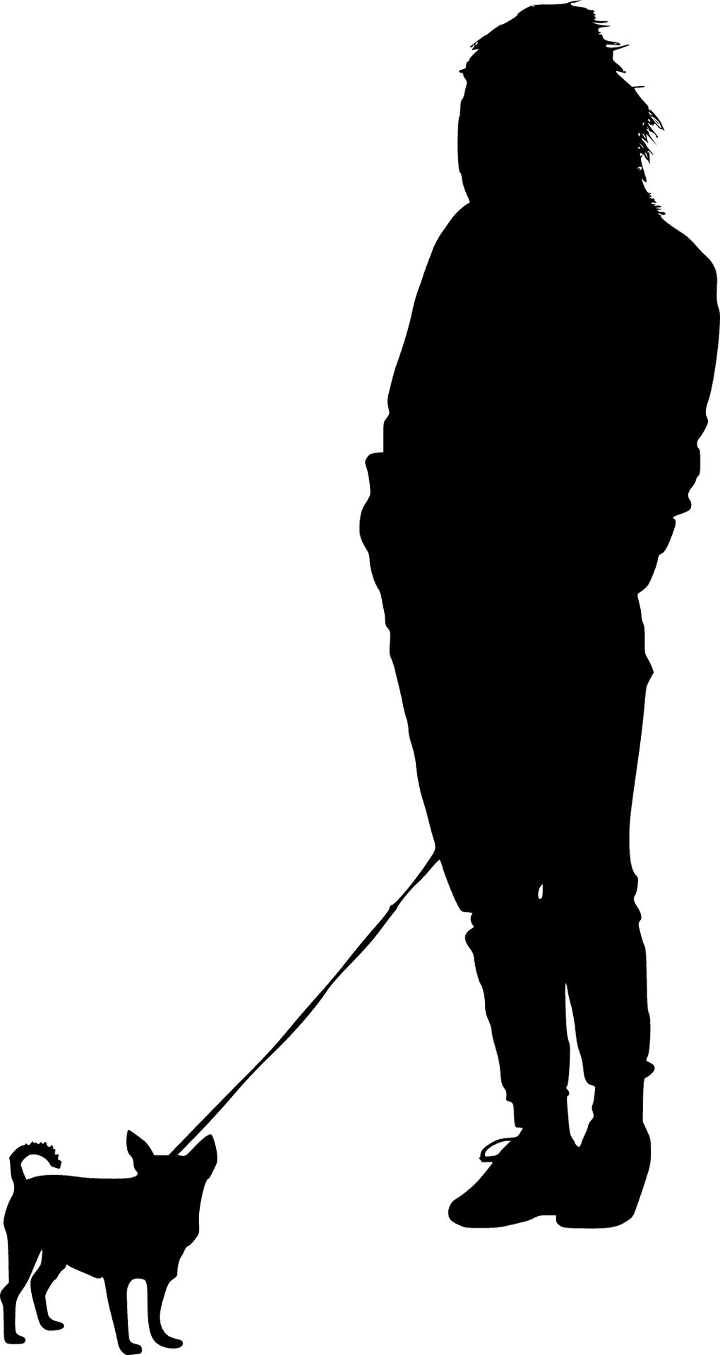 Person Dog Silhouette PNG Image