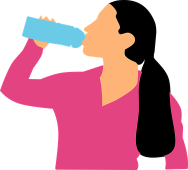 Person Drinking Water Illustration PNG Image