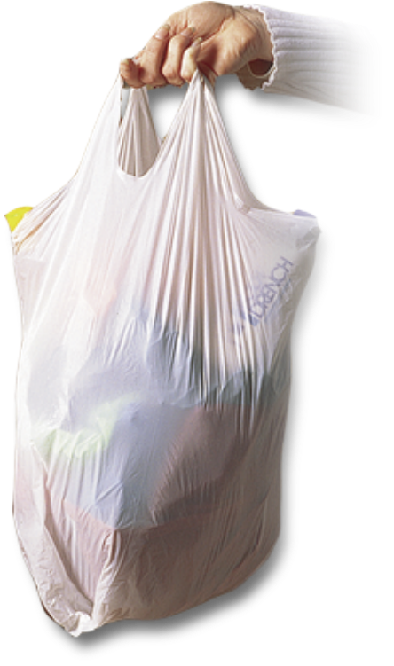 Person Holding Plastic Shopping Bag PNG Image