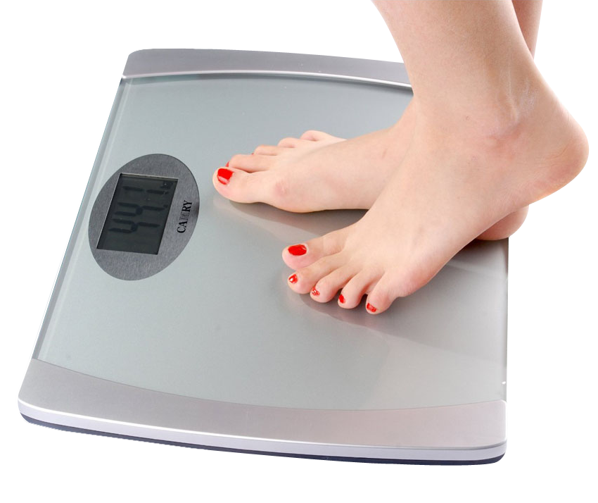 Person Weighing Themselveson Digital Scale PNG Image