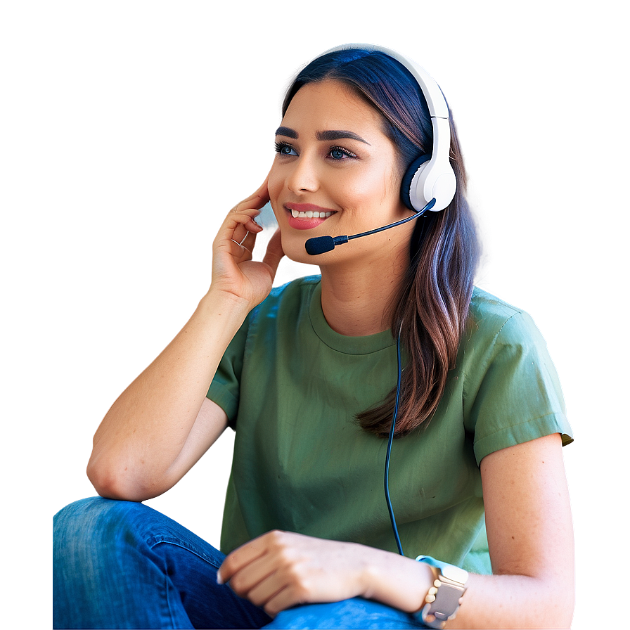 Person With Headset Talking Png Qrg65 PNG Image