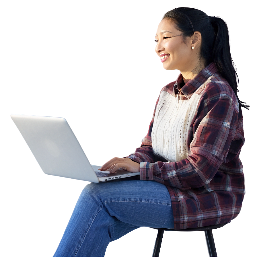 Person With Laptop Png Cyo52 PNG Image